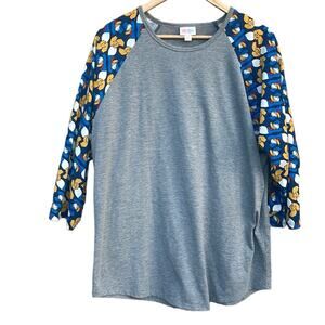 LuLaRoe Disney Donald Duck Randy t-shirt blue gray size 3XL